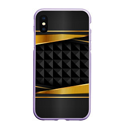 Чехол iPhone XS Max матовый 3D luxury black gold Плиты 3Д, цвет: 3D-светло-сиреневый