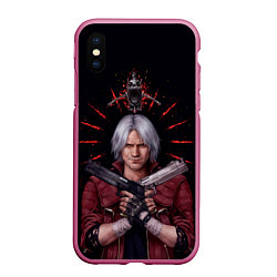 Чехол iPhone XS Max матовый Saint Dante, цвет: 3D-малиновый