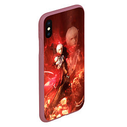 Чехол iPhone XS Max матовый Молодой Данте, цвет: 3D-малиновый — фото 2