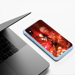 Чехол iPhone XS Max матовый Молодой Данте, цвет: 3D-голубой — фото 2