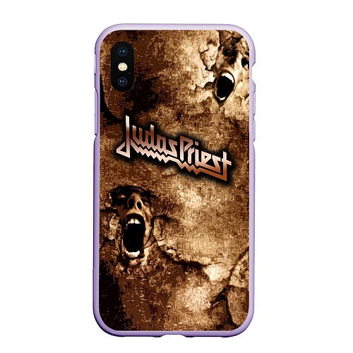 Чехол iPhone XS Max матовый JUDAS PRIEST SCREAM / 3D-Светло-сиреневый – фото 1