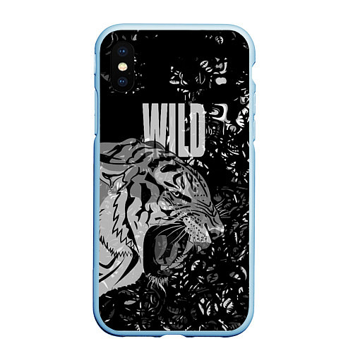 Чехол iPhone XS Max матовый WILD ДИКИЙ / 3D-Голубой – фото 1