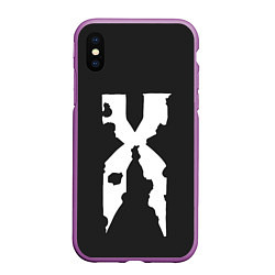 Чехол iPhone XS Max матовый The X, цвет: 3D-фиолетовый