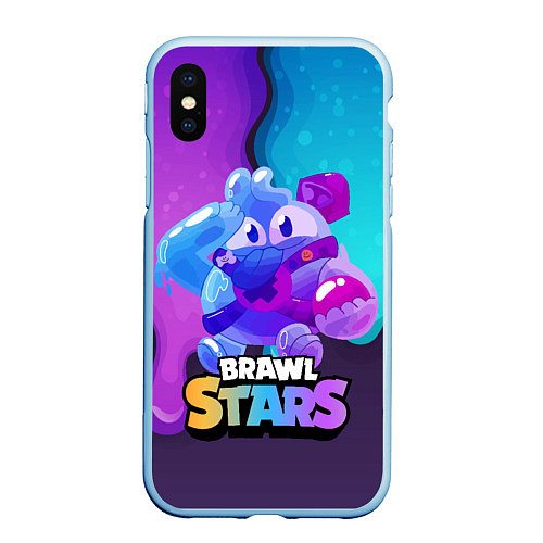 Чехол iPhone XS Max матовый Сквик Squeak Brawl Stars / 3D-Голубой – фото 1