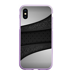 Чехол iPhone XS Max матовый 3D luxury style silver black