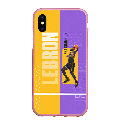 Чехол iPhone XS Max матовый LeBron / 3D-Розовый – фото 1