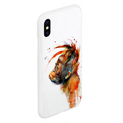 Чехол iPhone XS Max матовый Орангутанг, цвет: 3D-белый — фото 2