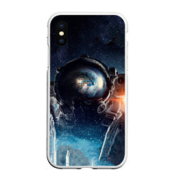 Чехол iPhone XS Max матовый Космонавт