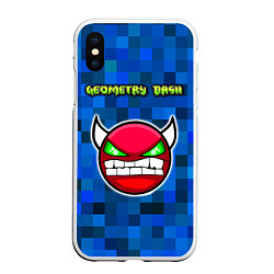 Чехол iPhone XS Max матовый Geometry Dash, цвет: 3D-белый