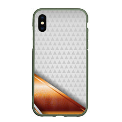 Чехол iPhone XS Max матовый 3D WHITE & GOLD ABSTRACT
