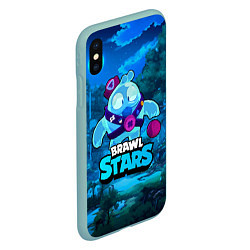 Чехол iPhone XS Max матовый Сквик Squeak Brawl Stars, цвет: 3D-мятный — фото 2