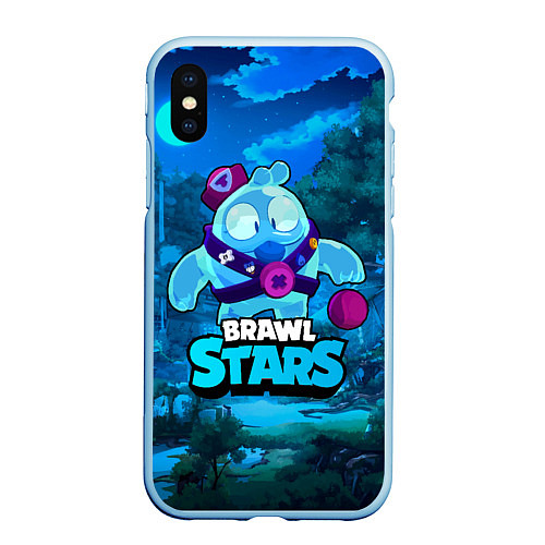 Чехол iPhone XS Max матовый Сквик Squeak Brawl Stars / 3D-Голубой – фото 1