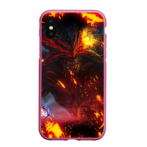 Чехол iPhone XS Max матовый Path of Exile Fire Demon Z / 3D-Малиновый – фото 1