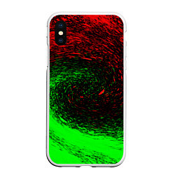 Чехол iPhone XS Max матовый КРАСНАЯ И ЗЕЛЕНАЯ КРАСКА