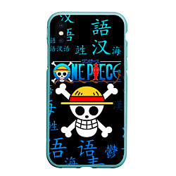 Чехол iPhone XS Max матовый ONE PIECE ВАН ПИС ИЕРОГЛИФ, цвет: 3D-мятный