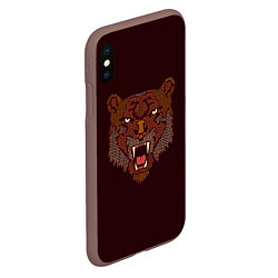 Чехол iPhone XS Max матовый Морда медведя, цвет: 3D-коричневый — фото 2