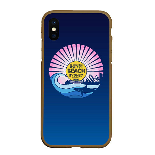 Чехол iPhone XS Max матовый Bondi Beach Sydney / 3D-Коричневый – фото 1