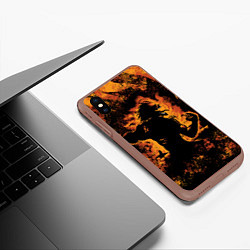 Чехол iPhone XS Max матовый АТАКУЮЩИЙ ТИТАН ЭРЕН, цвет: 3D-коричневый — фото 2