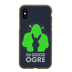 Чехол iPhone XS Max матовый Shrek: Im good ogre, цвет: 3D-коричневый