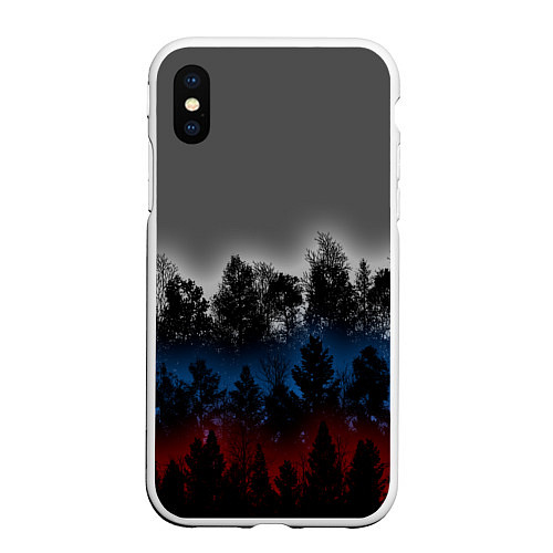 Чехол iPhone XS Max матовый Флаг из леса / 3D-Белый – фото 1