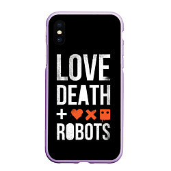 Чехол iPhone XS Max матовый Love Death Robots, цвет: 3D-сиреневый