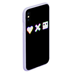 Чехол iPhone XS Max матовый Love Death and Robots Glitch, цвет: 3D-светло-сиреневый — фото 2