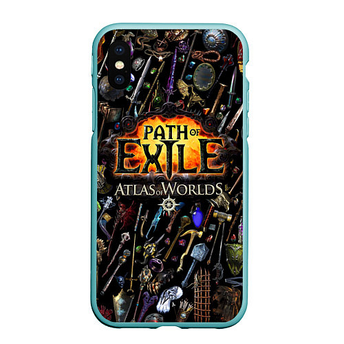 Чехол iPhone XS Max матовый Path of Exile / 3D-Мятный – фото 1