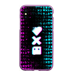 Чехол iPhone XS Max матовый ЛЮБОВЬ СМЕРТЬ И РОБОТЫ, цвет: 3D-фиолетовый