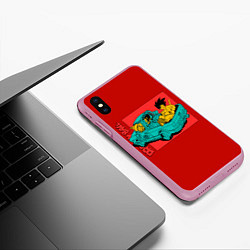 Чехол iPhone XS Max матовый Old Dragon Ball, цвет: 3D-розовый — фото 2
