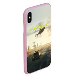 Чехол iPhone XS Max матовый CYBERPUNK 2077 КИБЕРПАНК спина Z, цвет: 3D-розовый — фото 2