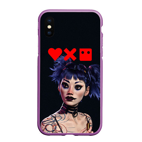 Чехол iPhone XS Max матовый Love, Death and Robots Lora Z / 3D-Фиолетовый – фото 1