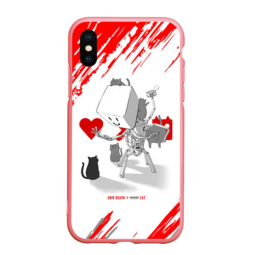 Чехол iPhone XS Max матовый Love, Death and Cats Любов, смерть и котики Z / 3D-Баблгам – фото 1