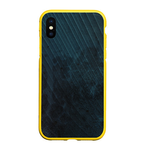 Чехол iPhone XS Max матовый Dark Texture / 3D-Желтый – фото 1