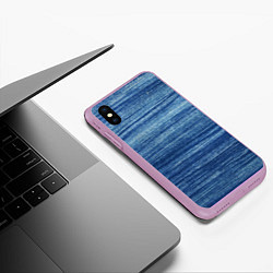 Чехол iPhone XS Max матовый Texture Denim, цвет: 3D-сиреневый — фото 2