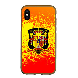 Чехол iPhone XS Max матовый Сборная Испании, цвет: 3D-коричневый