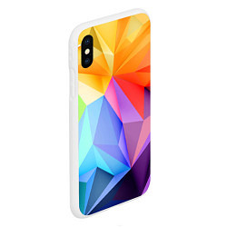 Чехол iPhone XS Max матовый Радужная геометрия, цвет: 3D-белый — фото 2