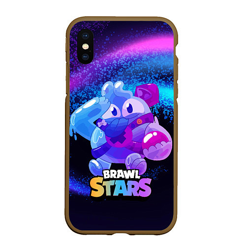 Чехол iPhone XS Max матовый Сквик Squeak Brawl Stars / 3D-Коричневый – фото 1