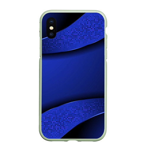 Чехол iPhone XS Max матовый 3D BLUE Вечерний синий цвет / 3D-Салатовый – фото 1