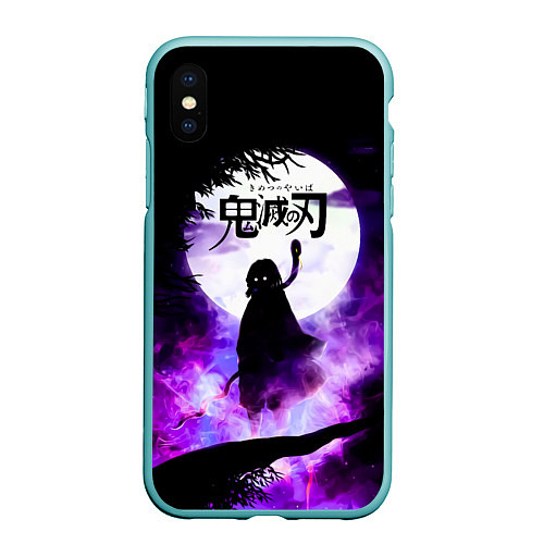 Чехол iPhone XS Max матовый Demon Slayer: Kimetsu no Yaiba / 3D-Мятный – фото 1