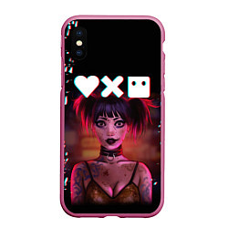 Чехол iPhone XS Max матовый Love, Death and Robots Lora Glitch Z