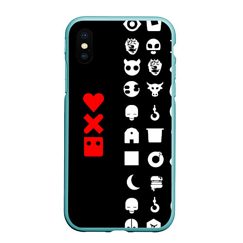 Чехол iPhone XS Max матовый Любовь, смерть и роботы / 3D-Мятный – фото 1