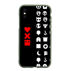 Чехол iPhone XS Max матовый Любовь, смерть и роботы, цвет: 3D-темно-зеленый