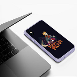 Чехол iPhone XS Max матовый Back to Futurama, цвет: 3D-светло-сиреневый — фото 2