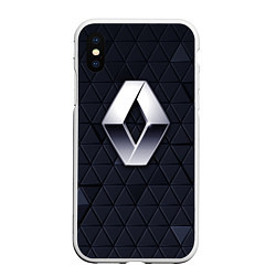 Чехол iPhone XS Max матовый RENAULT РЕНО 3Д ГЕОМЕТРИЯ 3D