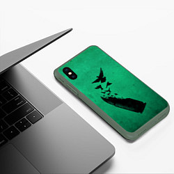 Чехол iPhone XS Max матовый Freedom, цвет: 3D-темно-зеленый — фото 2