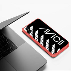 Чехол iPhone XS Max матовый AVICII ГЕОМЕТРИЯ, цвет: 3D-красный — фото 2