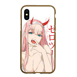 Чехол iPhone XS Max матовый Darling in the Franxx Zero Two, цвет: 3D-коричневый