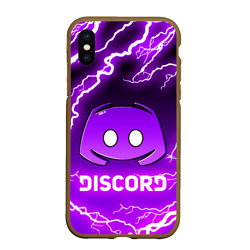 Чехол iPhone XS Max матовый DISCORD ДИСКОРД МОЛНИЯ / 3D-Коричневый – фото 1