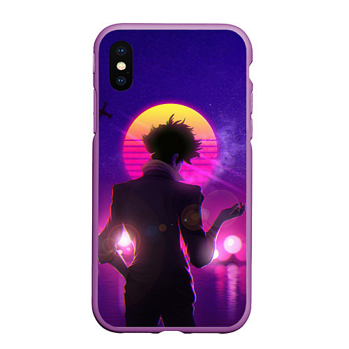 Чехол iPhone XS Max матовый Cowboy Bebop Spike Spiegel / 3D-Фиолетовый – фото 1