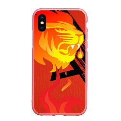Чехол iPhone XS Max матовый Огненный лев